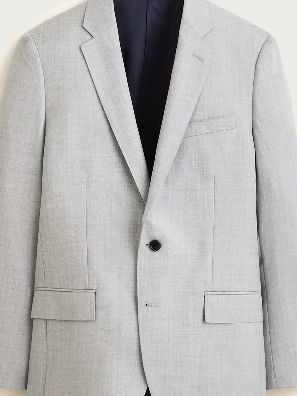 J. Crew Light Gray Two-Button Italian Super 120's Loro Piana Wool Suit Jacket